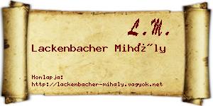 Lackenbacher Mihály névjegykártya